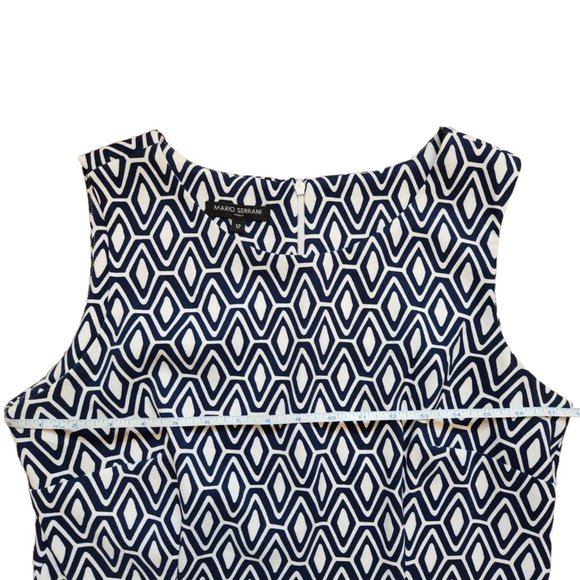 Mario Serrani graphic print navy and white sleeveless dress - Picture 5 of 6